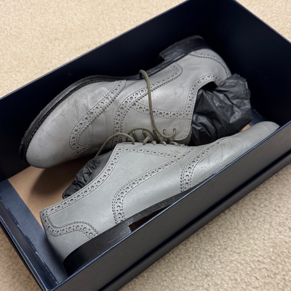 Cole Haan Reflective Silver Oxfords